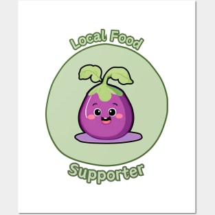 Local Food Supporter - Eggplant Posters and Art